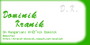 dominik kranik business card